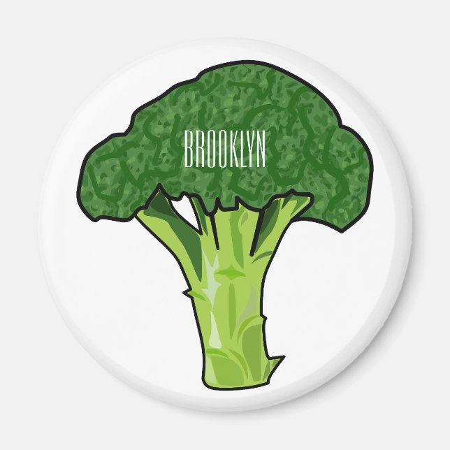 Imán Ilustracion personalizado de Broccoli (Frente)