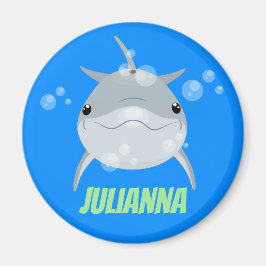 Imán Ilustracion personalizado de burbujas de delfines 