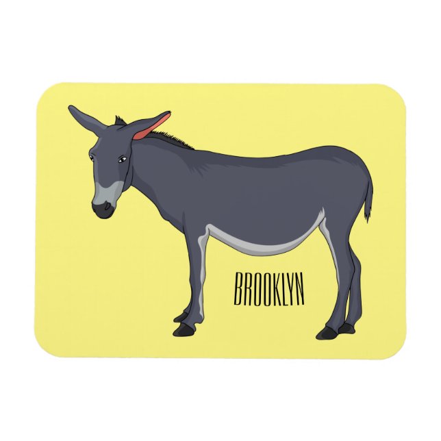 Imán Ilustracion personalizado de burro (Horizontal)