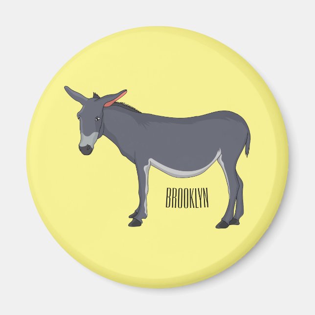 Imán Ilustracion personalizado de burro (Frente)