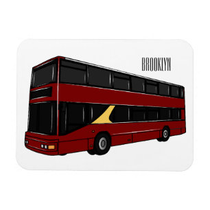 Imán Ilustracion personalizado de bus de dos pisos
