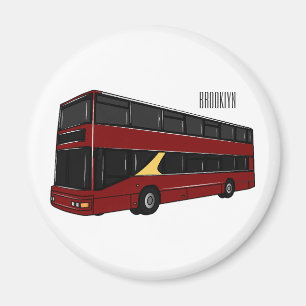 Imán Ilustracion personalizado de bus de dos pisos