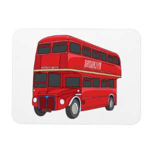 Imán Ilustracion personalizado de bus de dos pisos