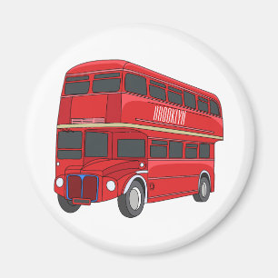 Imán Ilustracion personalizado de bus de dos pisos