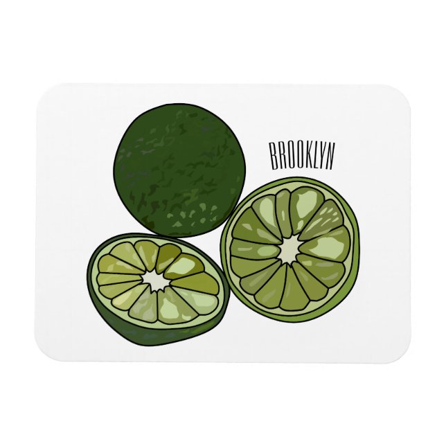 Imán Ilustracion personalizado de cal de Kaffir (Horizontal)