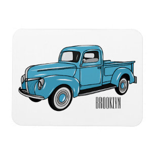 Imán Ilustracion personalizado de camioneta clásica
