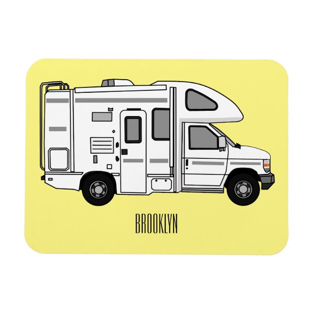 Imán Ilustracion personalizado de Campervan (Horizontal)