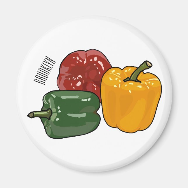 Imán Ilustracion personalizado de Capsicum (Frente)