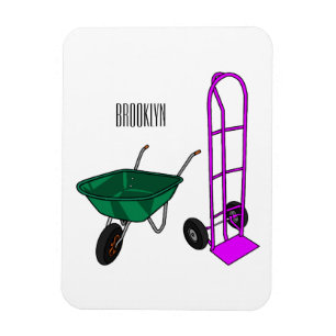 Imán Ilustracion personalizado de carretillas y carrito