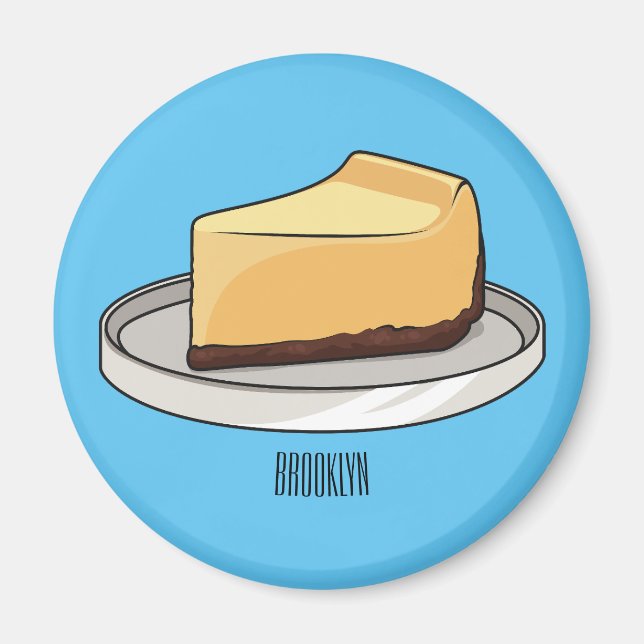 Imán Ilustracion personalizado de Cheesecake (Frente)