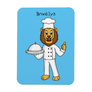 Imán Ilustracion personalizado de chef de un bonito leó