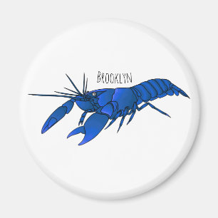 Imán Ilustracion personalizado de cigalas de marrón azu