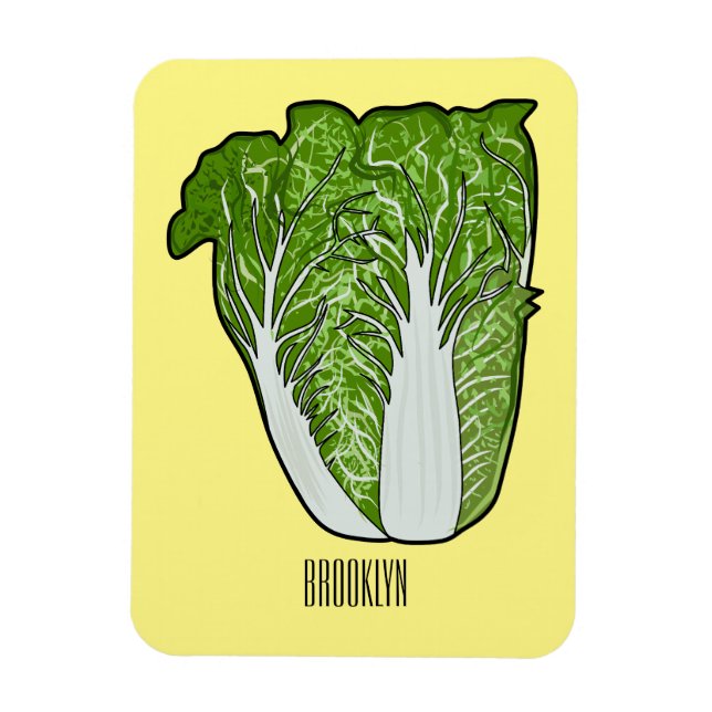 Imán Ilustracion personalizado de col chino (Vertical)