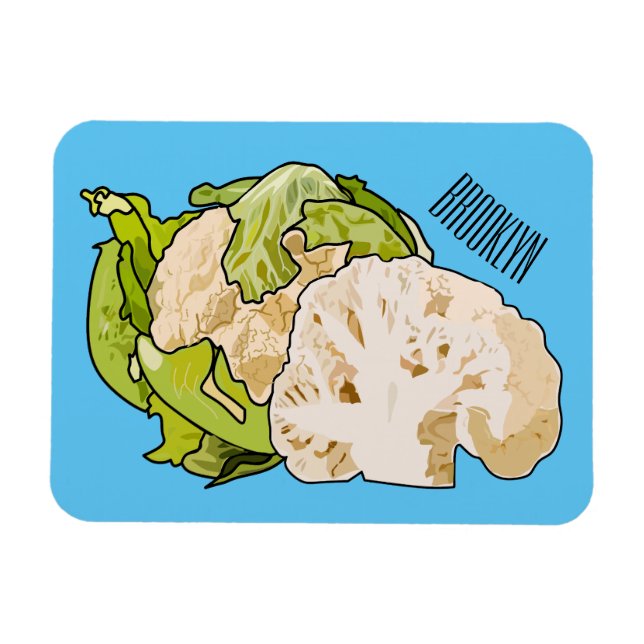Imán Ilustracion personalizado de coliflor (Horizontal)