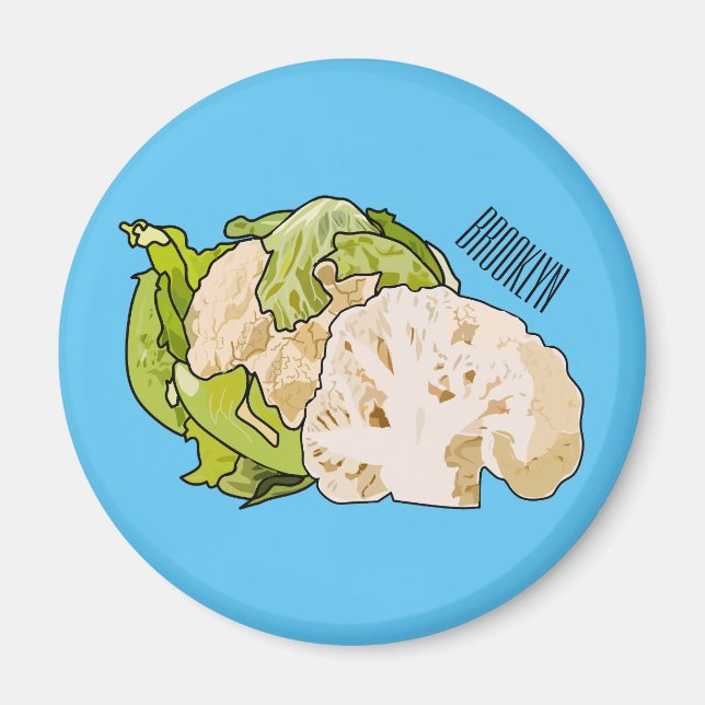 Imán Ilustracion personalizado de coliflor (Frente)