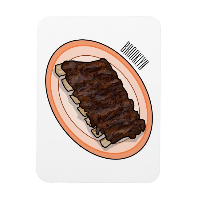 Imán Ilustracion personalizado de costillas cortas (Vertical)