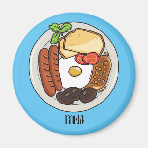 Imán Ilustracion personalizado de desayuno inglés