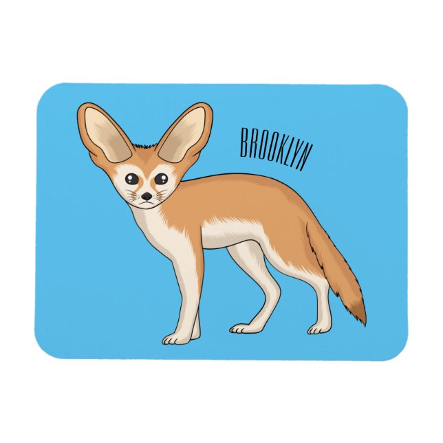 Imán Ilustracion personalizado de Fennec fox (Horizontal)