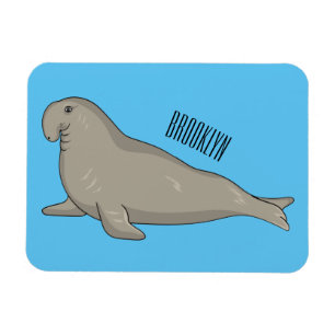 Imán Ilustracion personalizado de focas elefantes