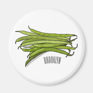 Imán Ilustracion personalizado de frijol verde