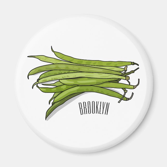 Imán Ilustracion personalizado de frijol verde (Frente)