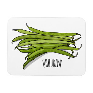 Imán Ilustracion personalizado de frijol verde