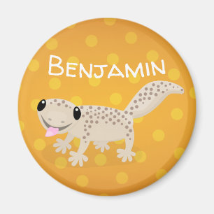 Imán Ilustracion personalizado de gecko de color marrón