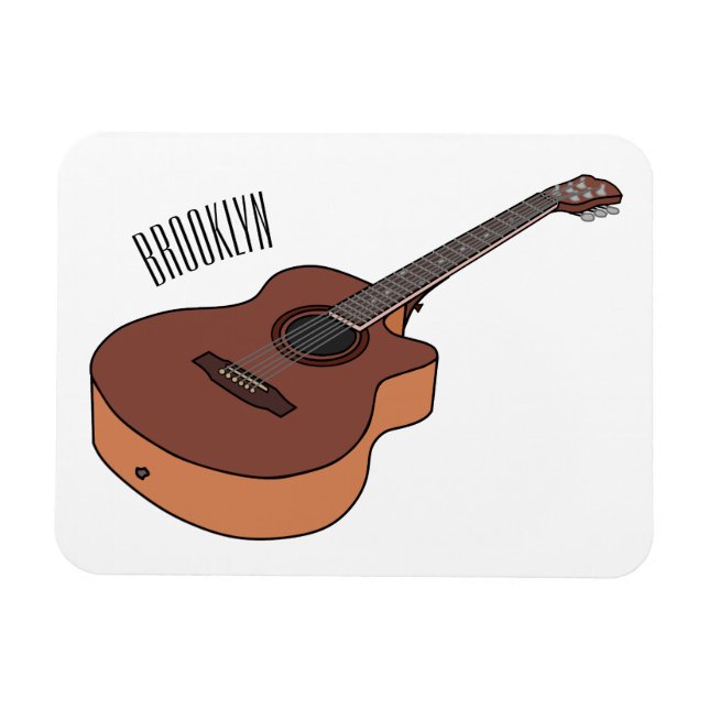 Imán Ilustracion personalizado de guitarra acústica (Horizontal)