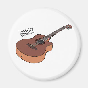 Imán Ilustracion personalizado de guitarra acústica