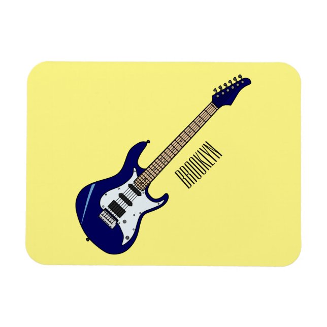 Imán Ilustracion personalizado de guitarra eléctrica (Horizontal)