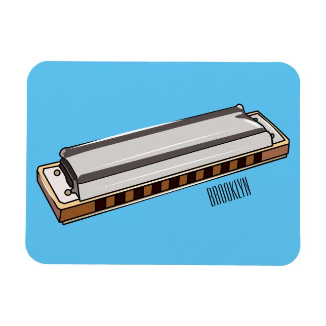 Imán Ilustracion personalizado de Harmonica (Horizontal)