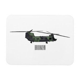 Imán Ilustracion personalizado de helicóptero del ejérc