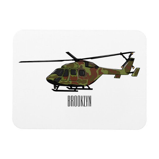 Imán Ilustracion personalizado de helicópteros del ejér (Horizontal)