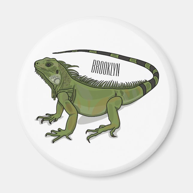 Imán Ilustracion personalizado de Iguana (Frente)