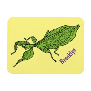 Imán Ilustracion personalizado de insectos de hoja verd