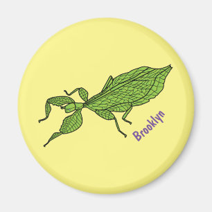 Imán Ilustracion personalizado de insectos de hoja verd