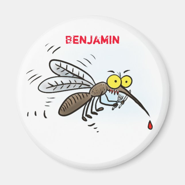 Imán Ilustracion personalizado de insectos de mosquitos (Frente)