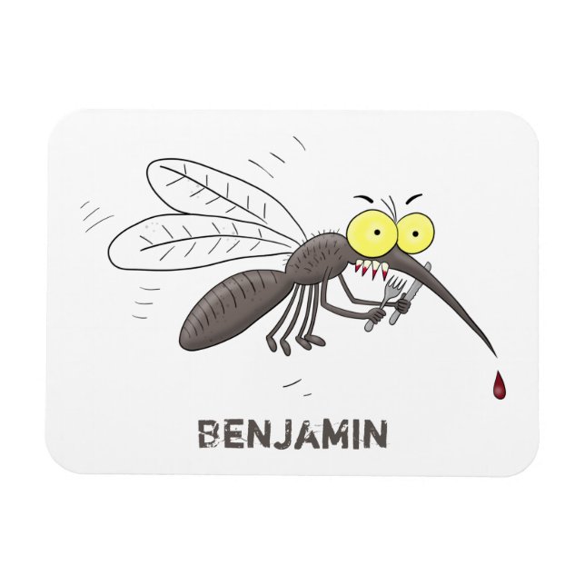 Imán Ilustracion personalizado de insectos de mosquitos (Horizontal)