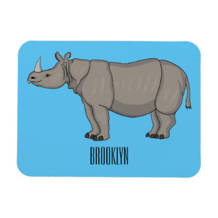 Imán Ilustracion personalizado de Javan rhinoceros