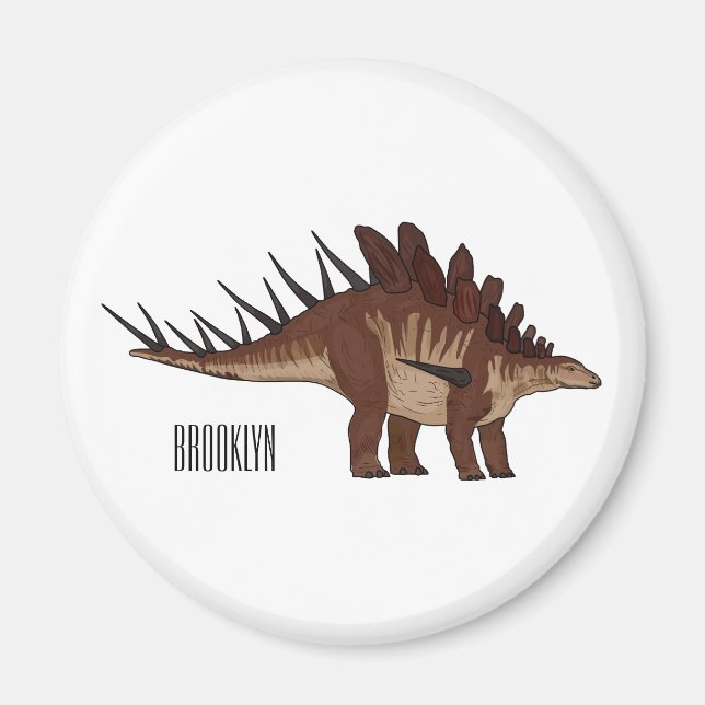 Imán Ilustracion personalizado de Kentrosaurus (Frente)