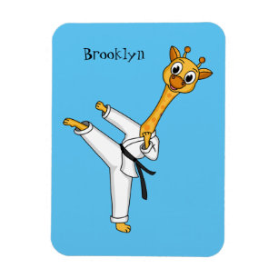 Imán Ilustracion personalizado de Kung Fu giraffe