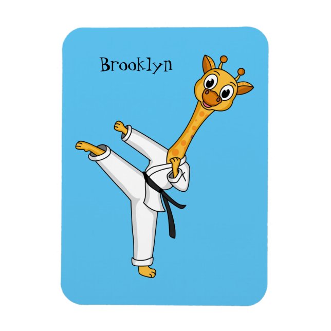 Imán Ilustracion personalizado de Kung Fu giraffe (Vertical)