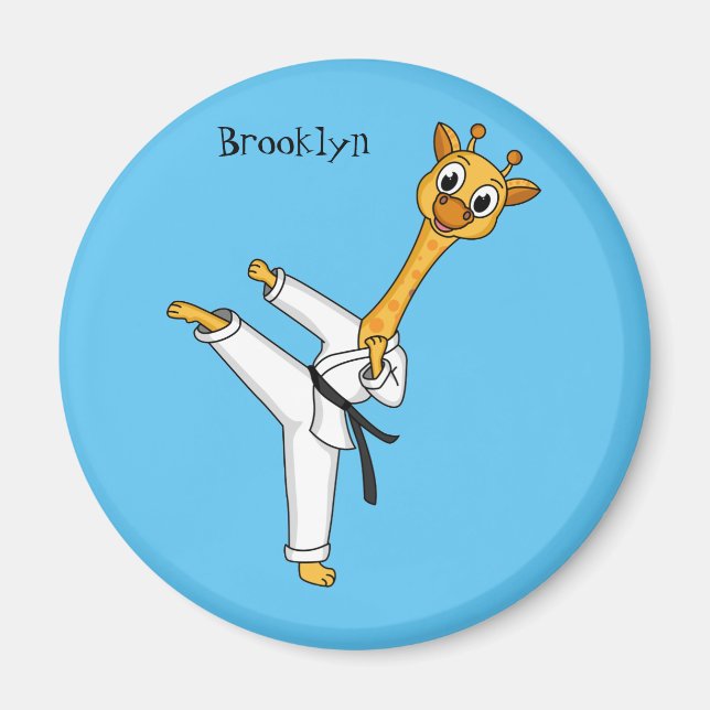 Imán Ilustracion personalizado de Kung Fu giraffe (Frente)