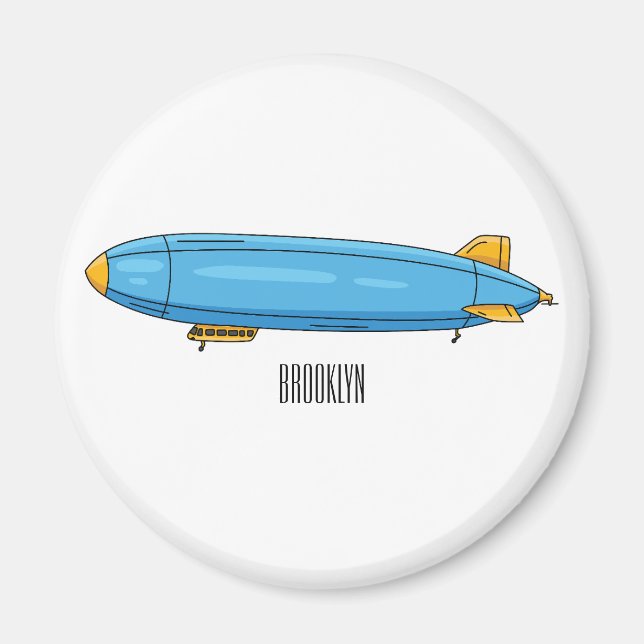 Imán Ilustracion personalizado de la aeronave (Frente)