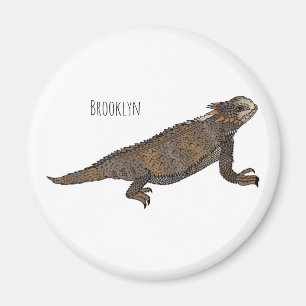 Imán Ilustracion personalizado de lagarto de cuerno de