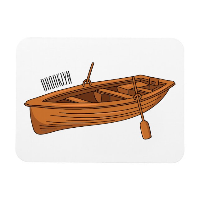 Imán Ilustracion personalizado de lancha dorada (Horizontal)
