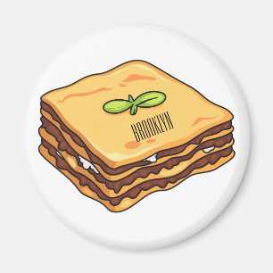 Imán Ilustracion personalizado de Lasagna