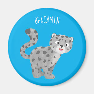 Imán Ilustracion personalizado de leopardo de las nieve