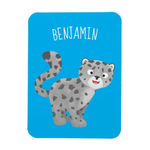 Imán Ilustracion personalizado de leopardo de las nieve