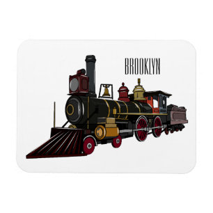 Imán Ilustracion personalizado de locomotora de vapor